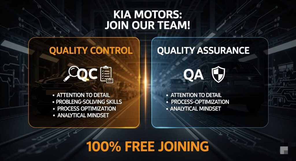 Kia Motors Job Requirments in Quality Control and Quality Assurance